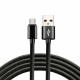 everActive cable micro USB 1m - Black, braided, quick charge, 2,4A - CBB-1MB