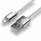 everActive cable USB 1m - White, silicone, quick charge, 2,4A - CBS-1MW