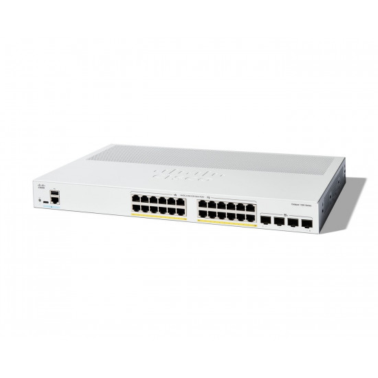 Cisco Catalyst 1300-24P-4X Managed Switch, 24 Port GE, PoE, 4x10GE SFP+, Limited Lifetime Protection (C1300-24P-4X)