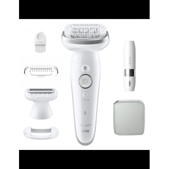 Braun Epilator | SES9-341 Silk-épil 9 | Operating time (max) 50 min | Number of power levels 2 | Wet & Dry | White