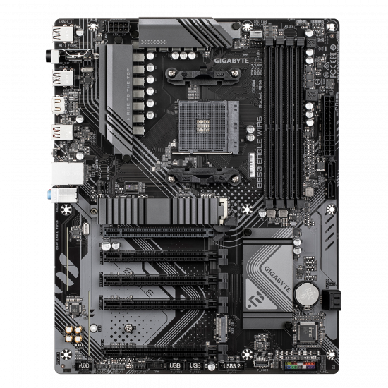 Gigabyte B550 EAGLE WIFI6 | Processor family AMD | Processor socket AM4 | DDR4 | Supported hard disk drive interfaces SATA, M.2 | Number of SATA connectors 4