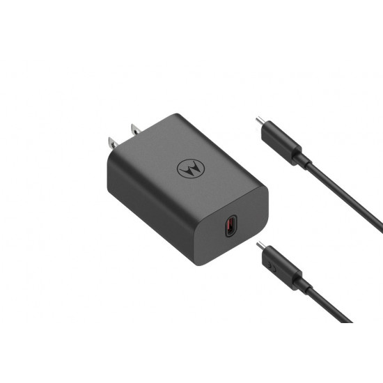 Motorola TurboPower Wall Charger 68W USB-C, 1m C-C cable, Black - charger