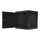 LANBERG Wall mount cabinet 19inch 12U 600x600 steel doors black flat pack