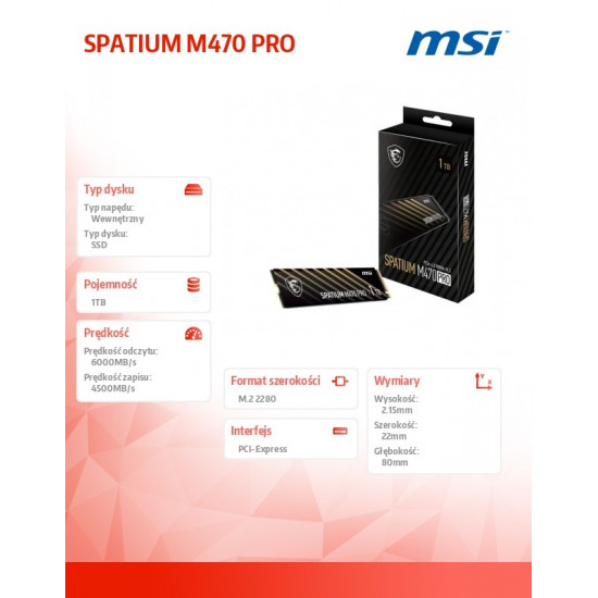 Dysk SPATIUM M470 PRO 1TB M.2 PCIe4 6000/4500MB/s