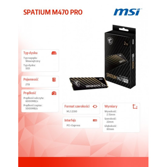 Dysk SPATIUM M470 PRO 2TB M.2 PCIe4 6000/5000MB/s