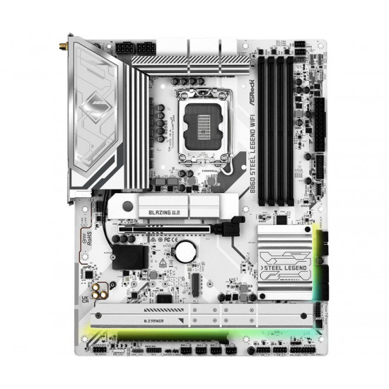 Mainboard|ASROCK|Intel B860 Express|LGA1851|ATX|Memory DDR5|Memory slots 4|1xPCI-Express 4.0 16x|1xPCI-Express 5.0 16x|1xM.2|1xHDMI|1xDisplayPort|1xAudio-Out|1xMicrophone|3xUSB 2.0|6xUSB 3.2|1xUSB-C w/Thunderbolt|1xOptical S/PDIF|1xRJ45|B860STEELLEGENDWIFI