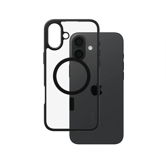 CARE by PanzerGlass Case Flagship Urban Combat | Back protection | Apple | iPhone 16 Plus | Recycled plastic | Transparent/Black | MagSafe