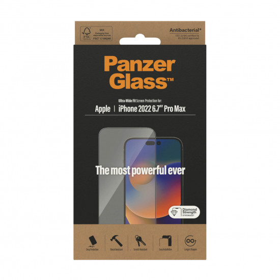 PanzerGlass | Screen protector | Apple | iPhone 14 Pro Max | Glass | Transparent | Ultra-Wide Fit