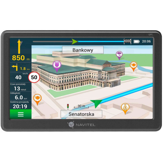 Navitel | GPS Navigator With a Magnetic Mount | E707 Magnetic | 800 x 480 | GPS (satellite) | Maps included