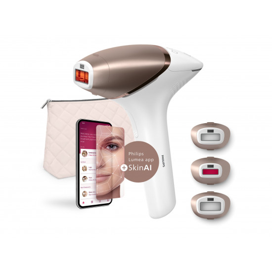 Philips | IPL Hair remover with SenseIQ | BRI973/00 | Bulb lifetime (flashes) 450.000 | Number of power levels 5 | White/Rose Gold