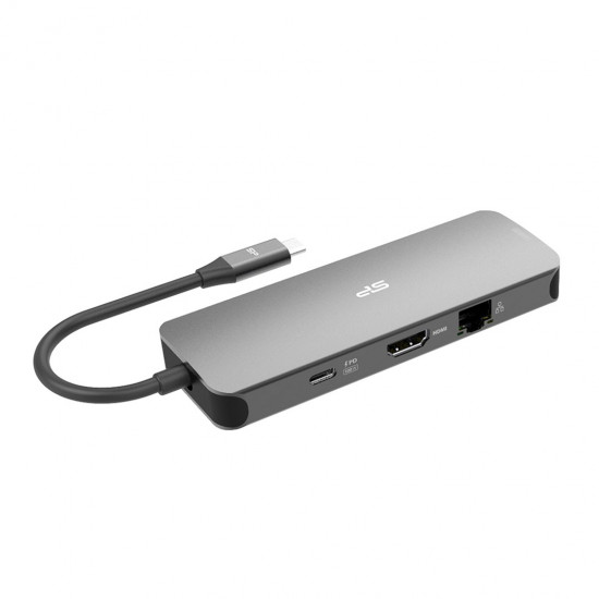 Silicon Power SR30 Docking USB 3.2 Gen 1 (3.1 Gen 1) Type-C Grey, Metallic