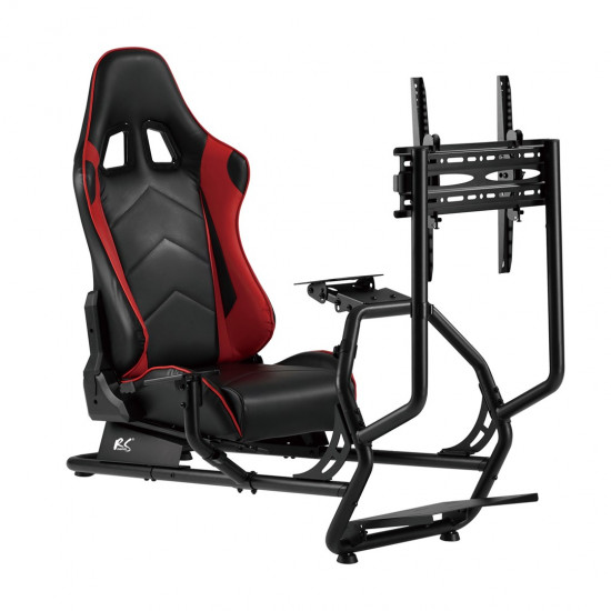 NanoRS RS160 Gaming Chair Racing Simulator Stand 3 in 1 PC Console Gamers Synthetic Leather Cover Steering Wheel Stand TV Bracket Up to 50 Max. Vesa 400x400