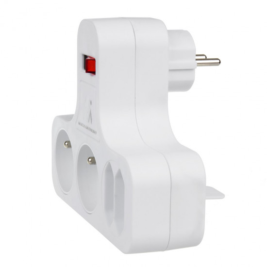 Maclean Energy MCE224 quad socket with switch and stabilizing foot.