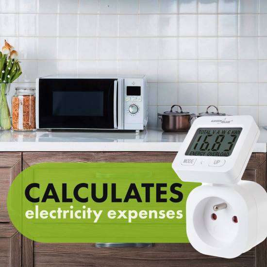 GreenBlue energy meter, wattmeter, 16A, max. 3680W, sub-memory, GB615 E
