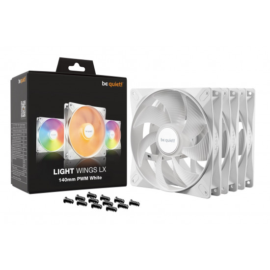 be quiet! LIGHT WINGS LX 140mm PWM 3-Pack White Computer case Fan 14 cm 3 pc(s)