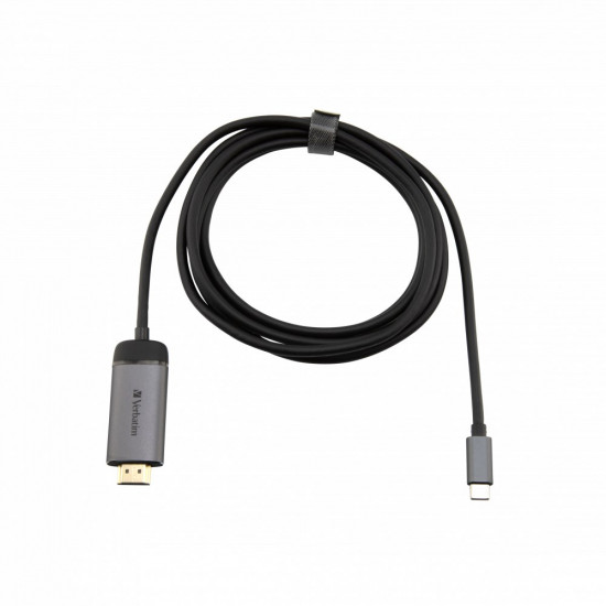 Verbatim 49144 video cable adapter 1.5 m USB Type-C HDMI Black, Silver