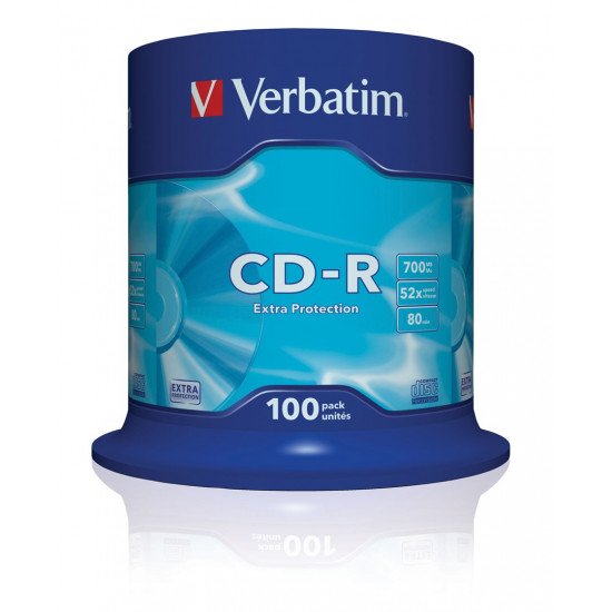 P?yta CD R 700MB x52 Protec Surfa 100szt VERBATIM 434115