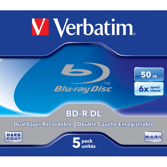 Verbatim 43748 blank Blu-Ray disc BD-R 50 GB 5 pc(s)