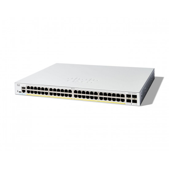 Cisco Catalyst 1300-48P-4G Managed Switch, 48 Port GE, PoE, 4x1GE SFP, Limited Lifetime Protection (C1300-48P-4G)