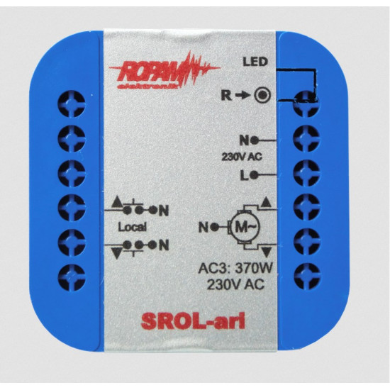 ROPAM SROL-ari wireless, 230VAC roller shutter controller, amerometer, roller shutter status in the application and touch panel (-IP-64).