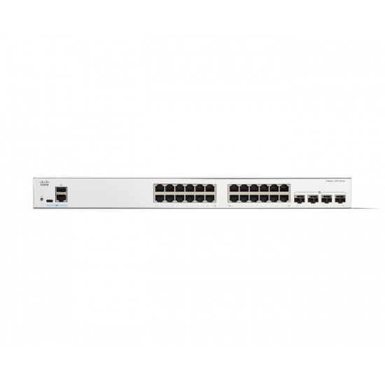 Cisco Catalyst 1300-24T-4X Managed Switch, 24 Port GE, 4x10GE SFP+, Limited Lifetime Protection (C1300-24T-4X)