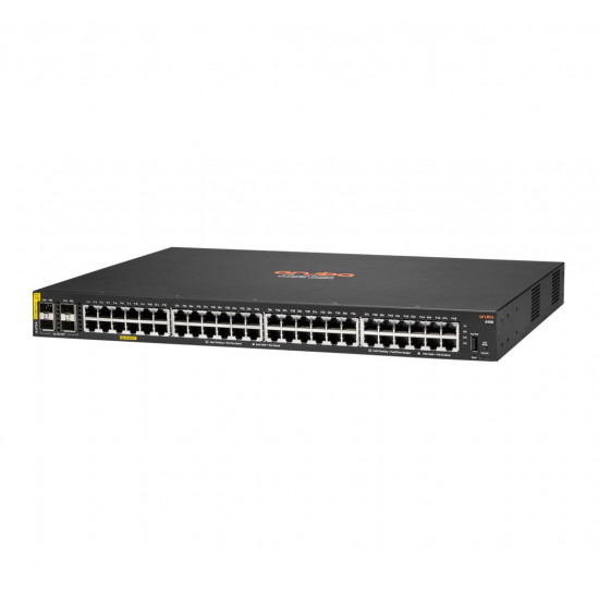 HPE Aruba Networking Aruba 6100 48G Class4 PoE 4SFP+ 370W Managed L3 Gigabit Ethernet (10/100/1000) Power over Ethernet (PoE) 1U Black