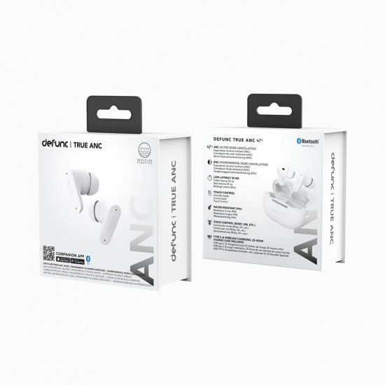 DEFUNC True Anc Headphones True Wireless Stereo (TWS) In-ear Music/Everyday Bluetooth White