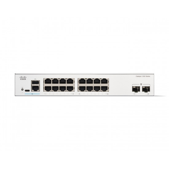 Cisco Catalyst 1200-16T-2G Smart Switch, 16 Port GE, 2x1GE SFP, Limited Lifetime Protection (C1200-16T-2G)