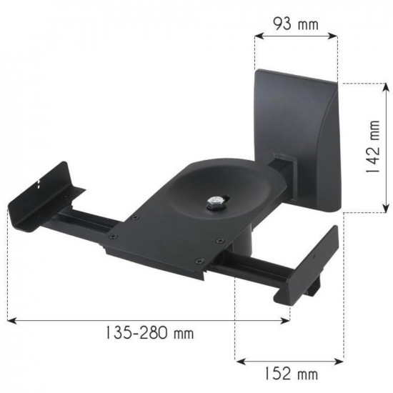 Techly Couple Speakers Wall Brackets up to 25kg Black ICA-SP SS201