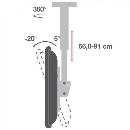 Techly Telescopic Universal Ceiling Support for 2 TV LED LCD 32-55 ICA-CPLB 944D