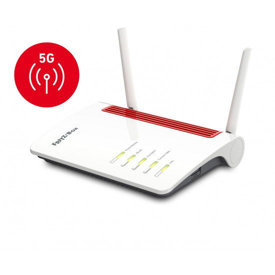 FRITZ!Box 6850 5G wireless router Gigabit Ethernet Dual-band (2.4 GHz / 5 GHz) Black, Red, White