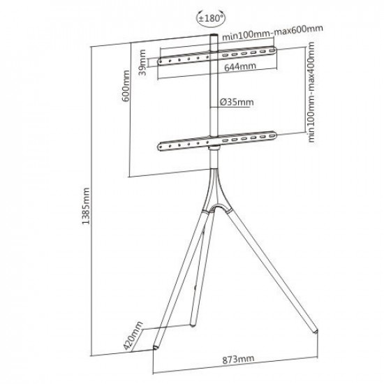 Techly ICA-TR18SAM TV mount 165.1 cm (65) Walnut