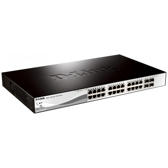 D-Link | 28-Port Gigabit Smart Managed PoE Switch | DGS-1210-28P | Managed L2+ | Desktop | 1 Gbps (RJ-45) ports quantity | SFP ports quantity | PoE ports quantity | PoE+ ports quantity | Power supply type External | month(s)