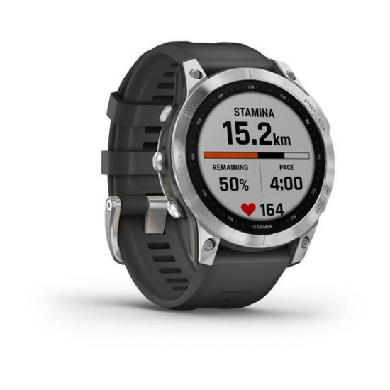 Garmin fenix 7 3.3 cm (1.3) MIP 47 mm Digital 260 x 260 pixels Touchscreen Silver Wi-Fi GPS (satellite)