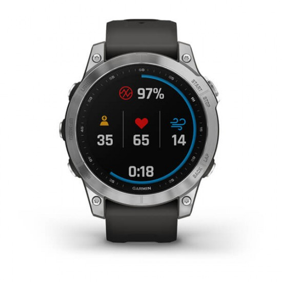 Garmin fenix 7 3.3 cm (1.3) MIP 47 mm Digital 260 x 260 pixels Touchscreen Silver Wi-Fi GPS (satellite)