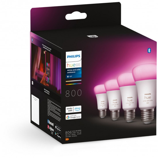 Philips Hue White & Color Ambiance E27 Viererpack 4x570lm 60W