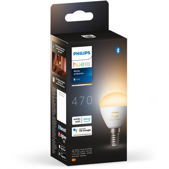 Philips Hue White Ambiance E14 Luster Tropfen Einzelpack 470lm