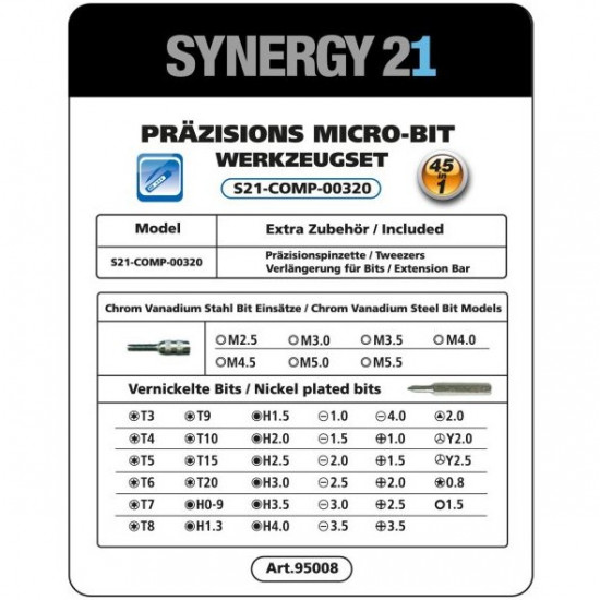 Synergy 21 Tools - elektrischer AKKU Schrauber Mini Schraubenzieher