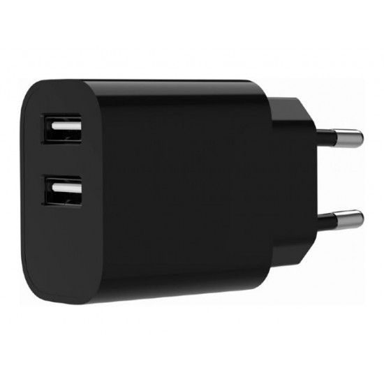 GEMBIRD 2-port universal USB charger 2.4A black