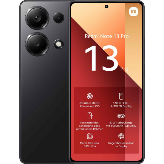 Xiaomi Redmi Note 13 Pro 16.9 cm (6.67) Hybrid Dual SIM Android 13 4G USB Type-C 8 GB 256 GB 5000 mAh Black