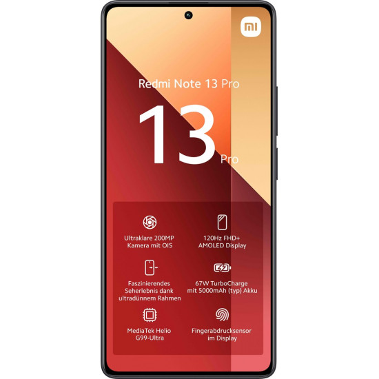 Xiaomi Redmi Note 13 Pro 16.9 cm (6.67) Hybrid Dual SIM Android 13 4G USB Type-C 8 GB 256 GB 5000 mAh Black