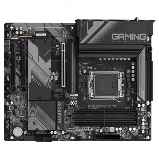 GIGABYTE B650 GAMING X AX V2 Motherboard - AMD Ryzen 9000 Series CPUs, 8+2+2 Phases VRM, up to 8000MHz DDR5 (OC), 1xPCIe 5.0 + 2xPCIe 4.0 M.2, 2.5GbE LAN, WIFI 6E, USB 3.2 Gen 2