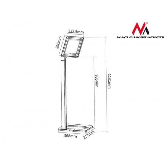 Stand, advertising handle for tablet, floor with lockable MC-645, 9.7 - 10.1 inch Universal