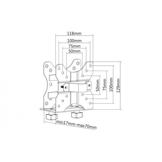 Mini Desktop PC Holder VESA75x75 100x100 5kg