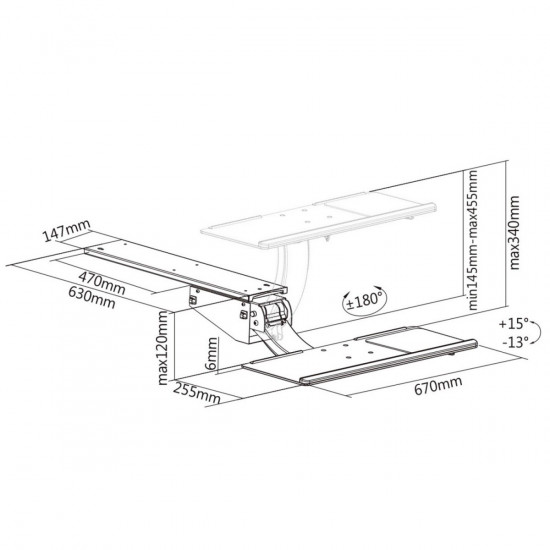 Under desk keyboard tray MC-795