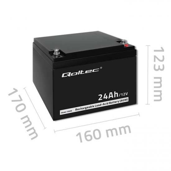 Battery AGM 12V 24Ah max. 7.2A