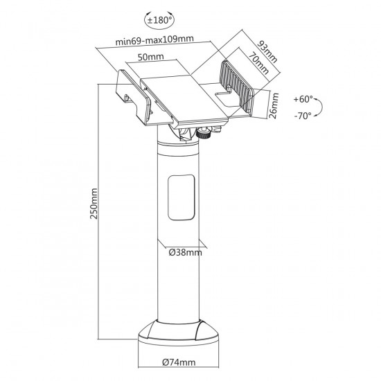 EC Card Terminal Holder Universal MC-847