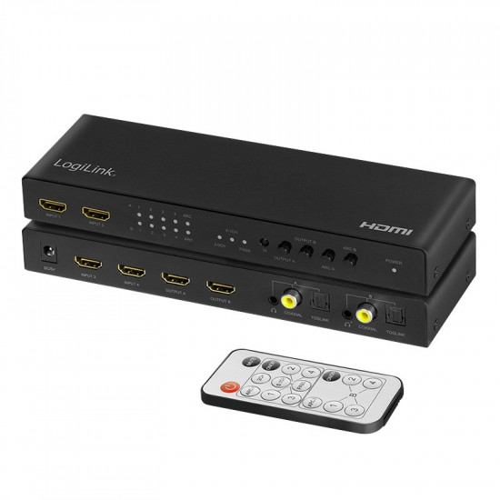 HDMI switch 4x2-port 4K/60Hz