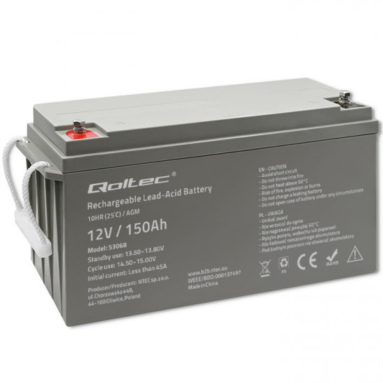 AGM battery 12V 150Ah, max. 2250A