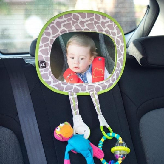 Car Mirror with organizer G-Collection - Gray/Green